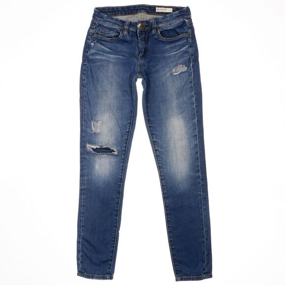 Blanknyc Jeans Womens 27 Skinny Blue Rip Repair Distressed Denim Measure 27 x 29 - Picture 1 of 12